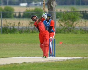 Siddharth (Sidd) Patel hit the game winning six for Canadian College Cricket in game 3 against American College Cricket. The winning shot came from the first ball of the 18th over.