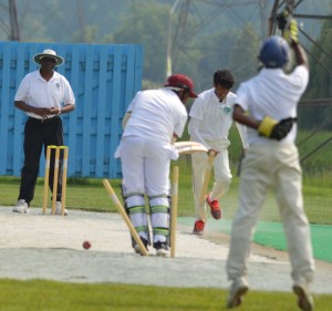 Jay Patel bowled in round-robin action