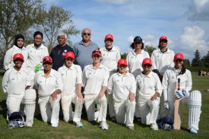 Canada Select XI with Cricket Canada president Ranjit Saini